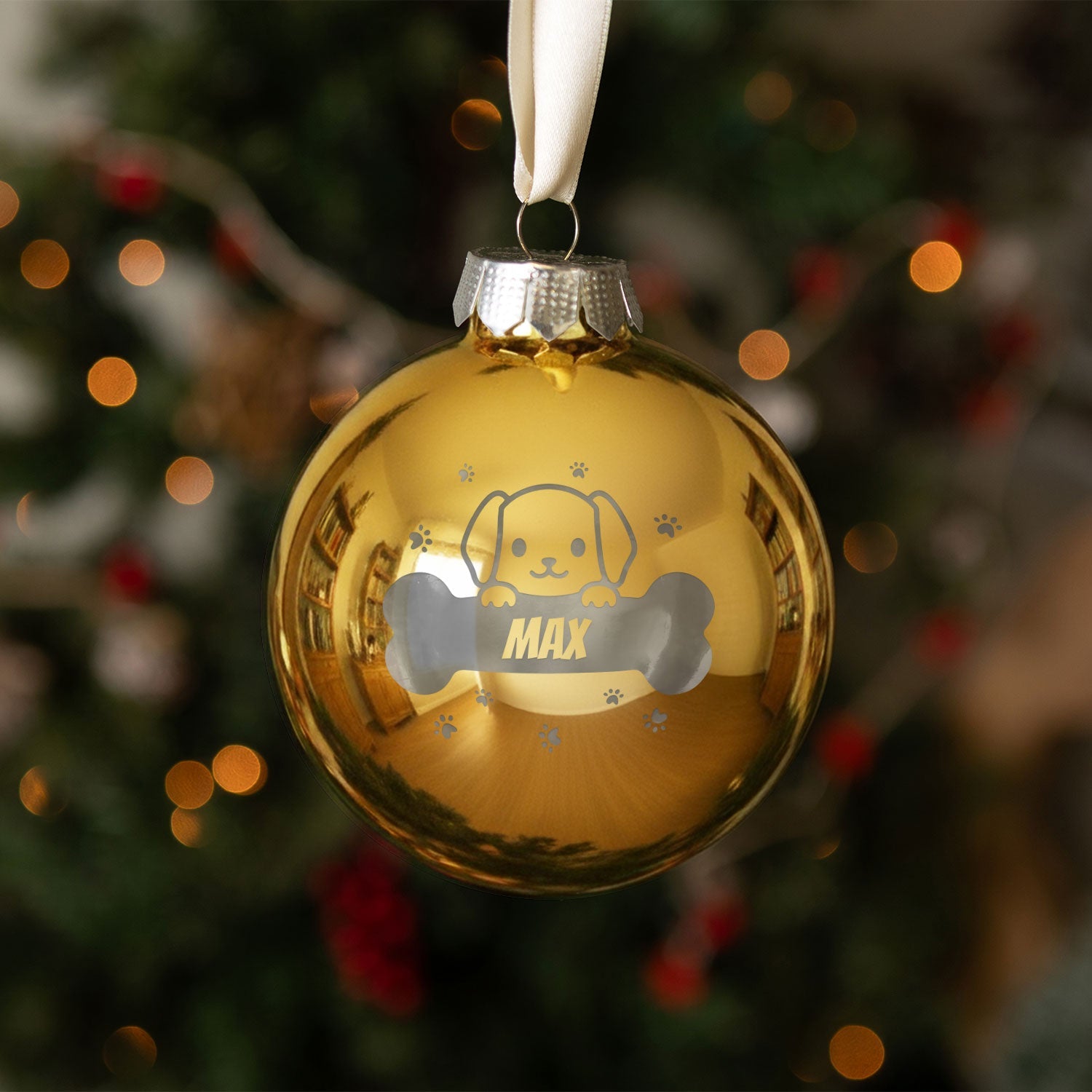Gravierte Weihnachtskugel - Haustier - Hund & Katze