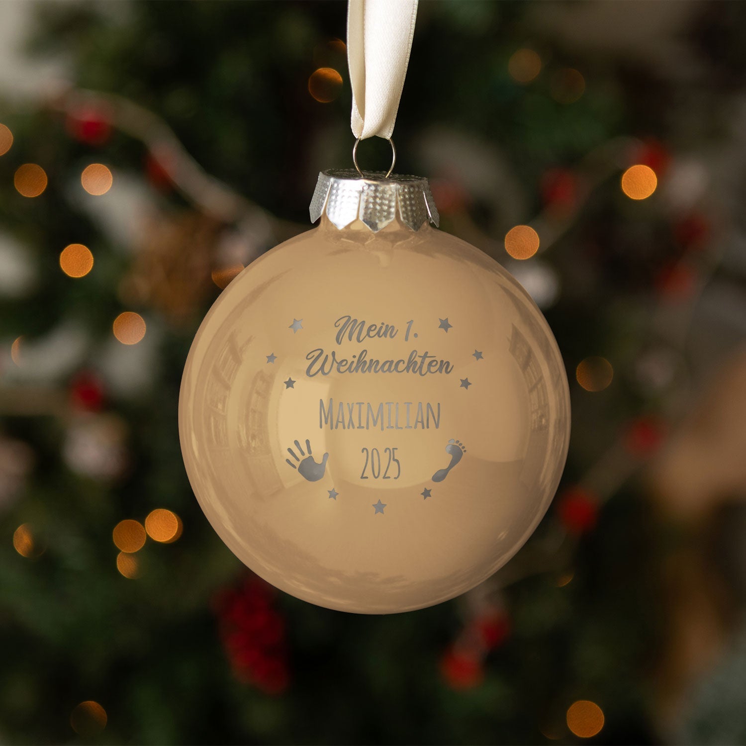 Gravierte Weihnachtskugel - Mein erstes Weihnachten