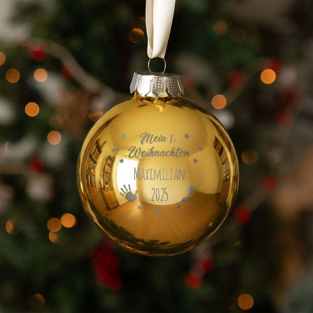 Gravierte Weihnachtskugel - Mein erstes Weihnachten
