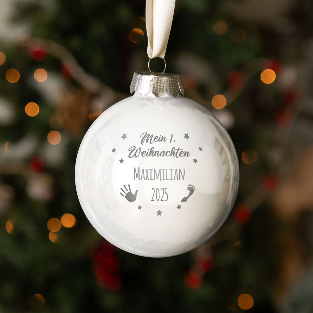 Gravierte Weihnachtskugel - Mein erstes Weihnachten