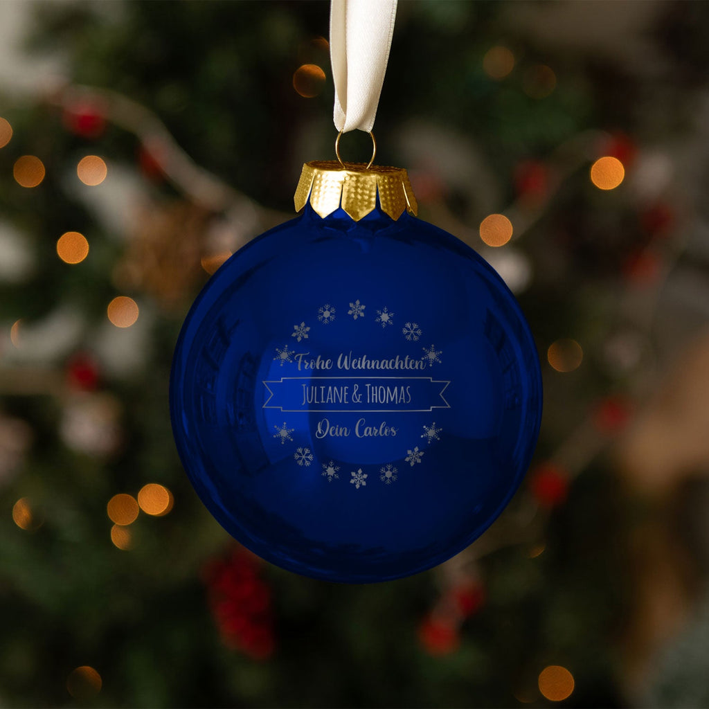 Gravierte Weihnachtskugel mit Wunschtext