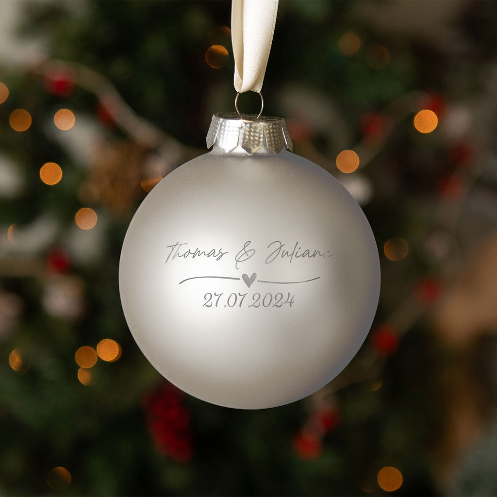 Gravierte Weihnachtskugel - Wedding Love
