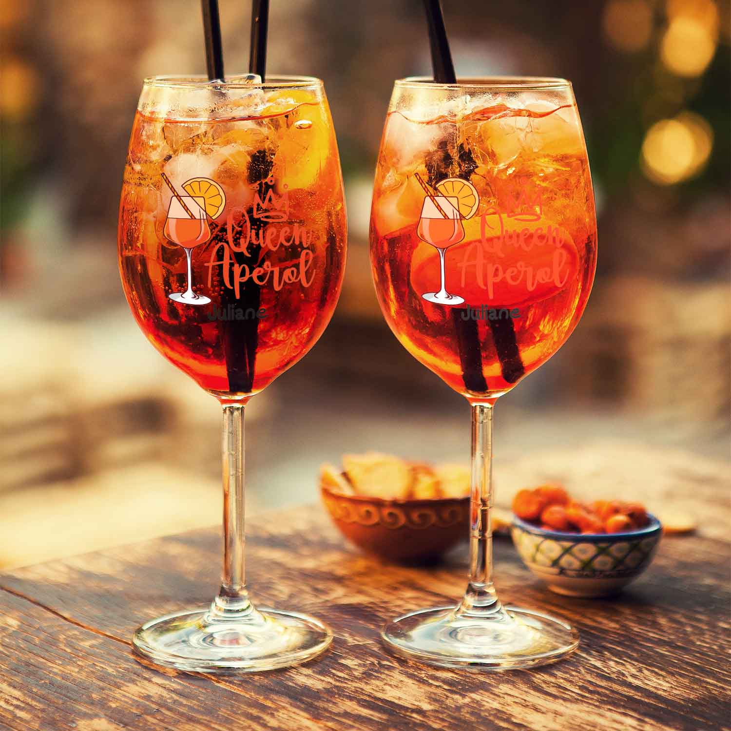 Leonardo Weinglas mit UV-Druck - "Queen Aperol" mit Name