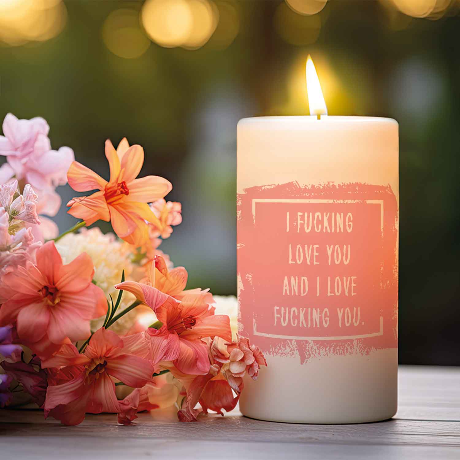 Kleine Kerze mit Spruch "I Fucking Love You"