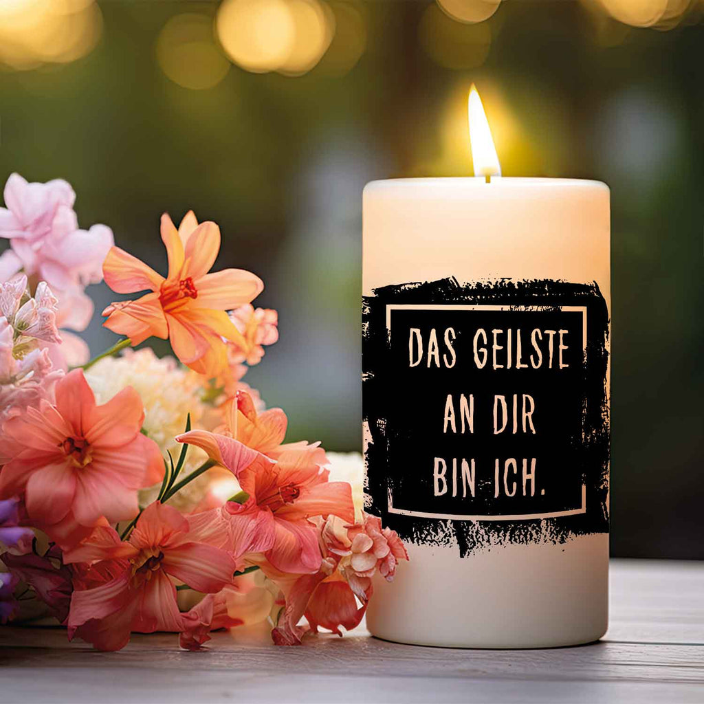 Kleine Kerze mit Spruch "Das Geilste an Dir"