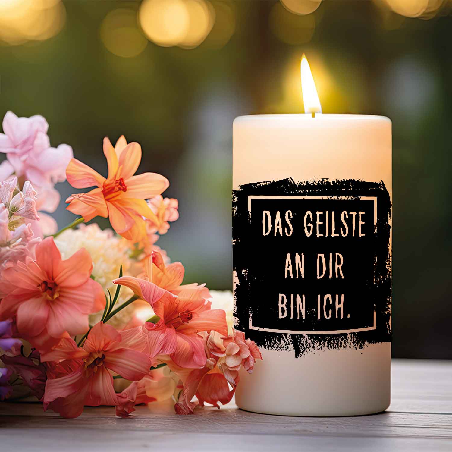 Kleine Kerze mit Spruch "Das Geilste an Dir"