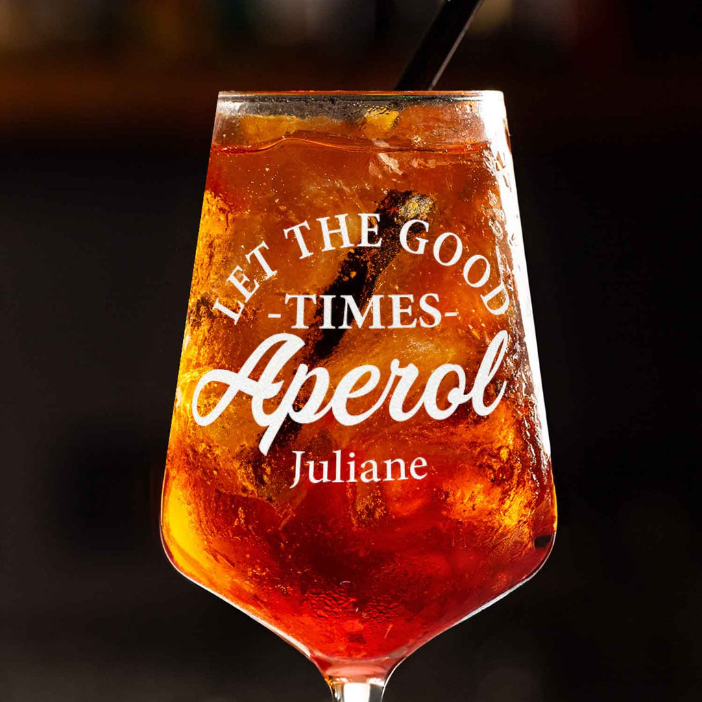 Leonardo Weinglas mit Gravur - "Let the good times Aperol" mit Name