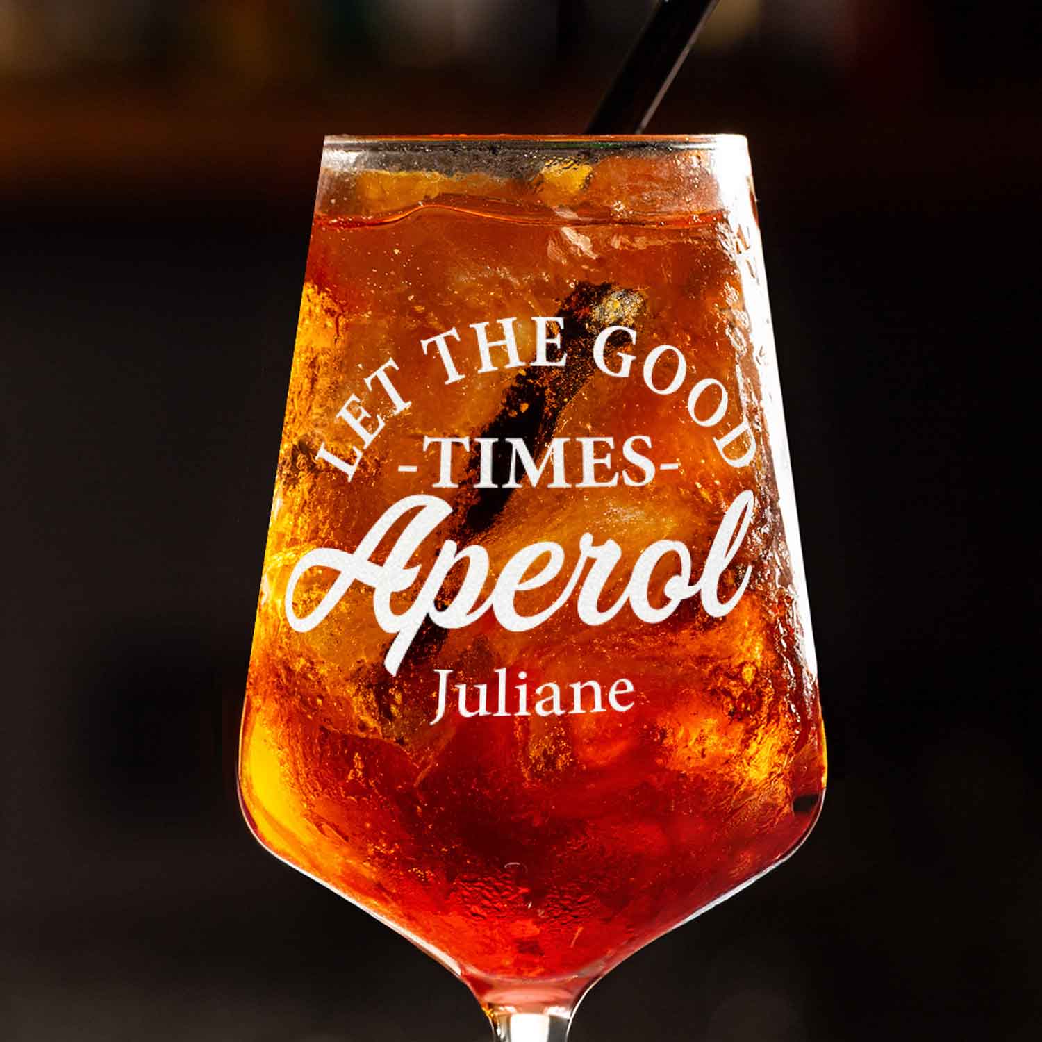 Leonardo Weinglas mit Gravur - "Let the good times Aperol" mit Name