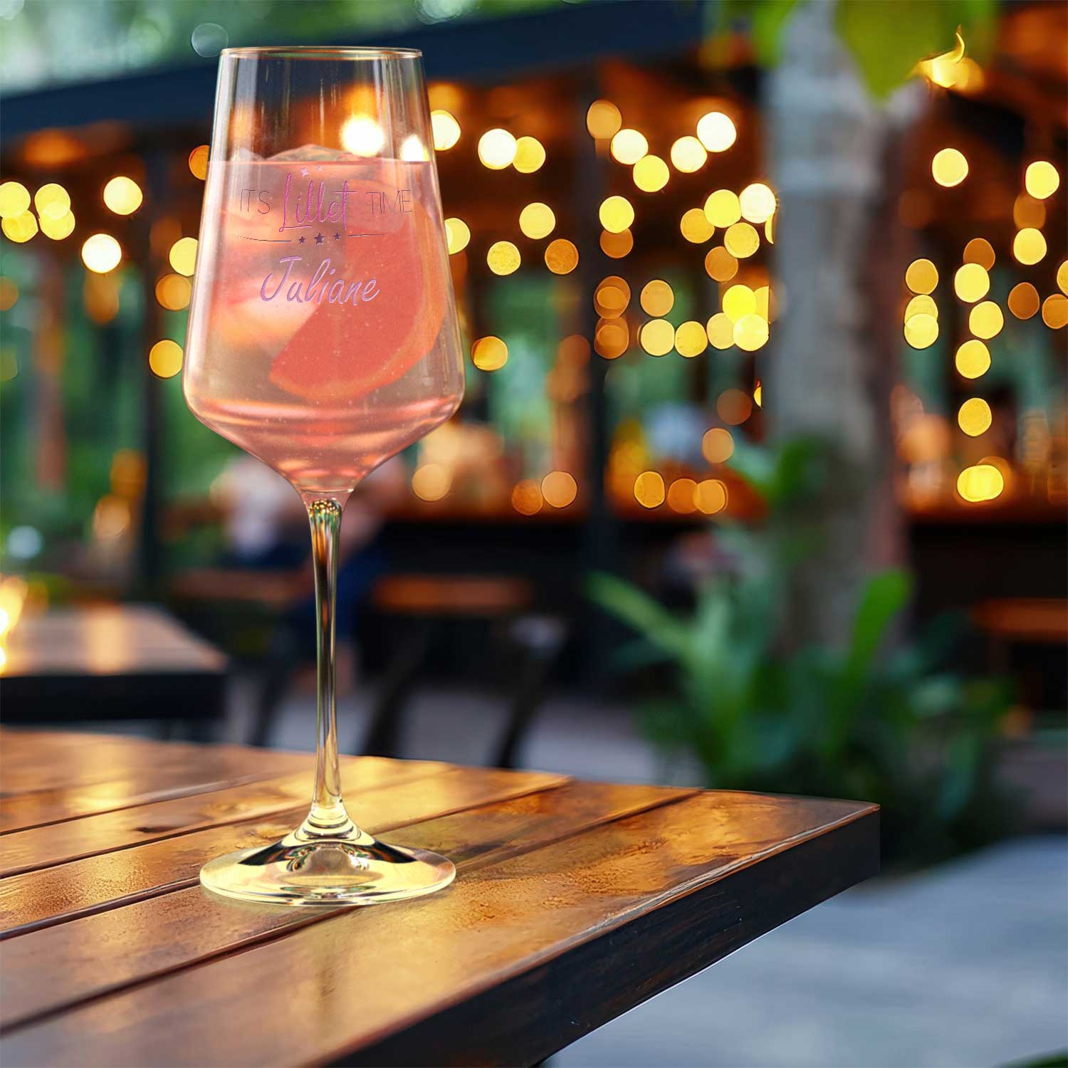 Leonardo Weinglas mit UV-Druck - "It's Lillet Time V2" mit Wunschname