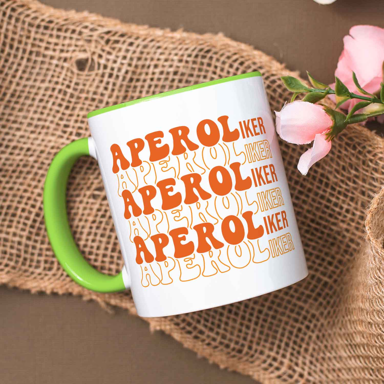 Bedruckte Tasse mit Aperol Spritz Motiv - Aperoliker - Aperol Geschenk für Frauen und Männer