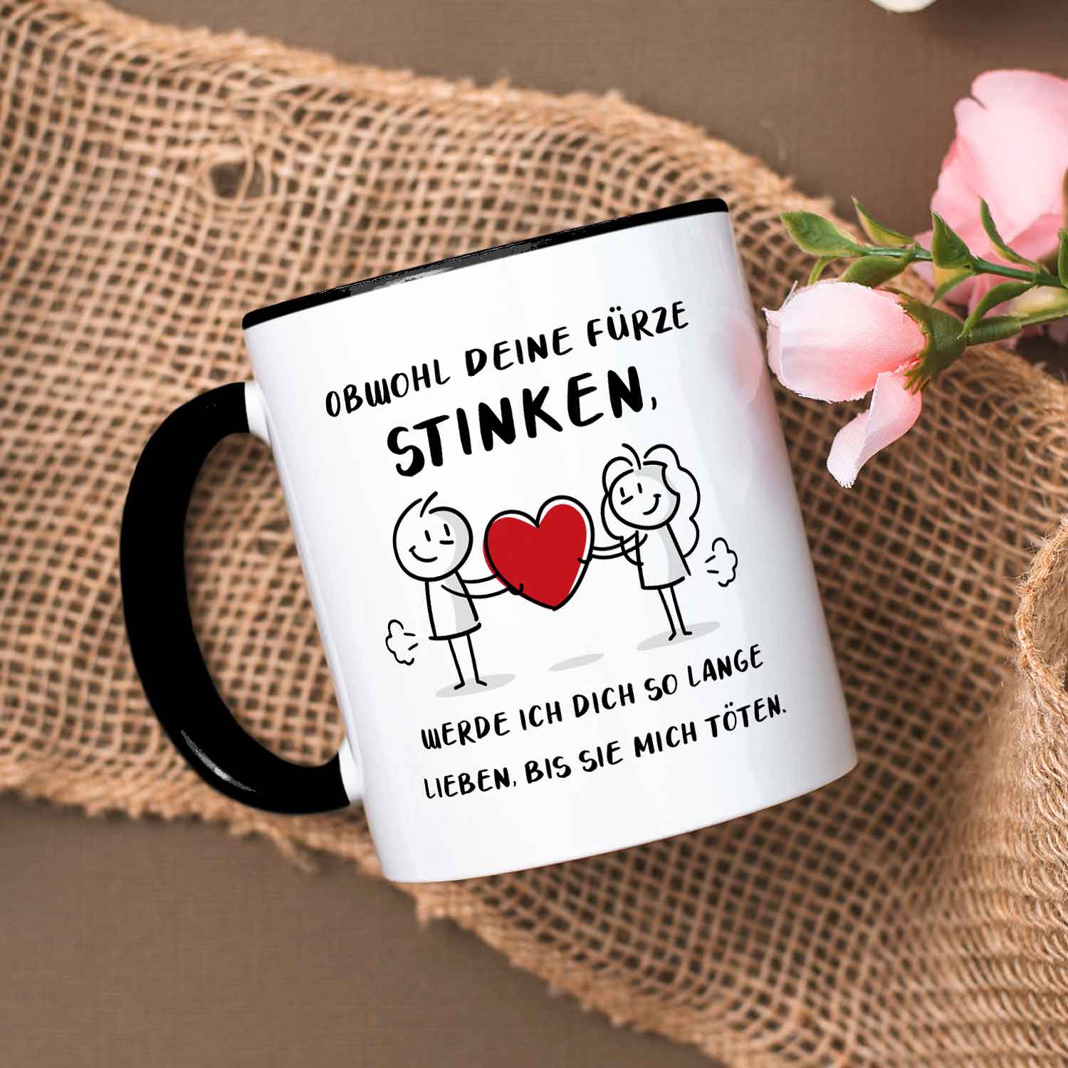 Bedruckte Tasse mit Spruch - Deine Fürze stinken