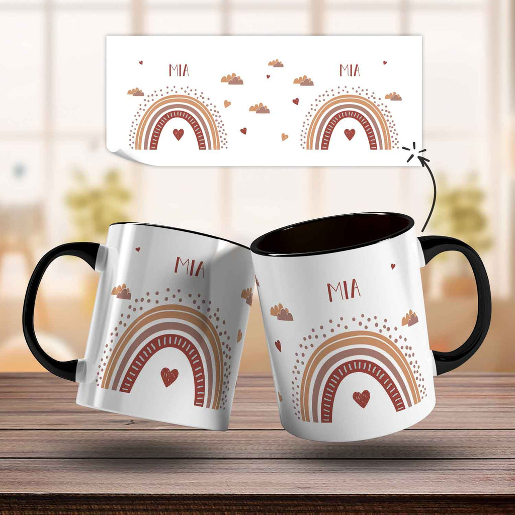 Bedruckte Tasse - Regenbogen - Personalisiert mit Namen - Für Mädchen und Jungen