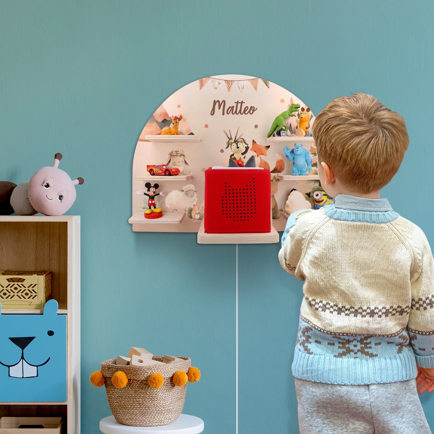 Toniebox Regal für Kinderzimmer - Camping - Personalisiert mit Namen