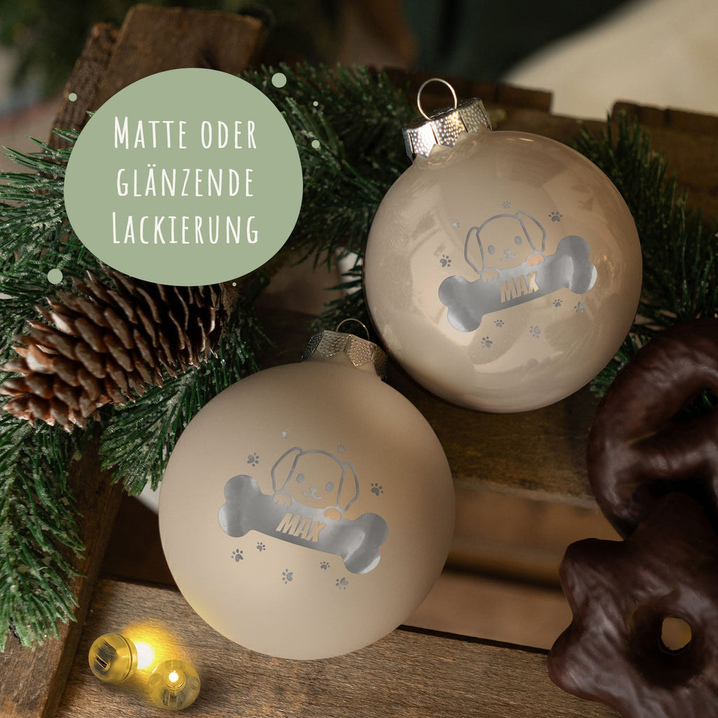 Gravierte Weihnachtskugel - Haustier - Hund & Katze