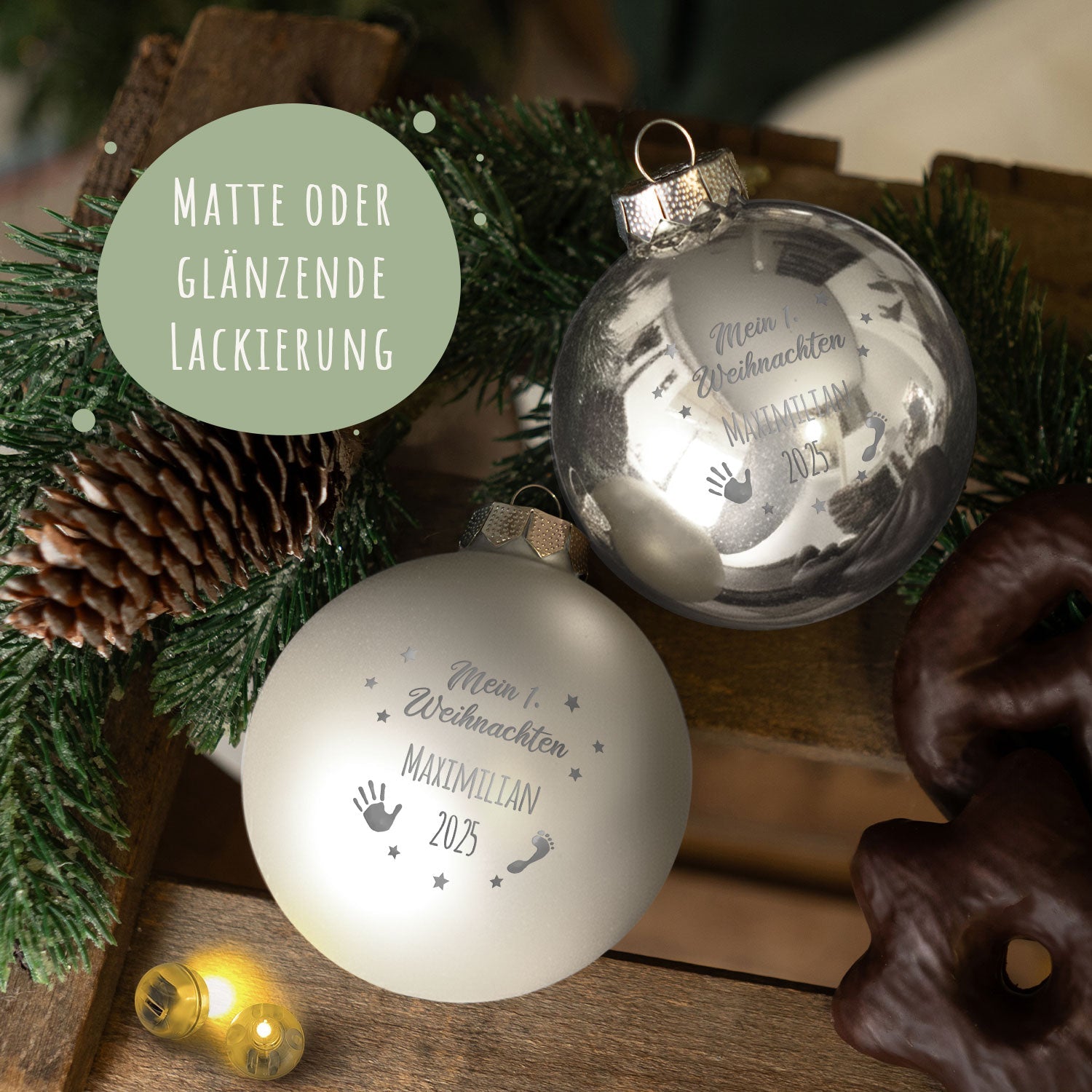 Gravierte Weihnachtskugel - Mein erstes Weihnachten