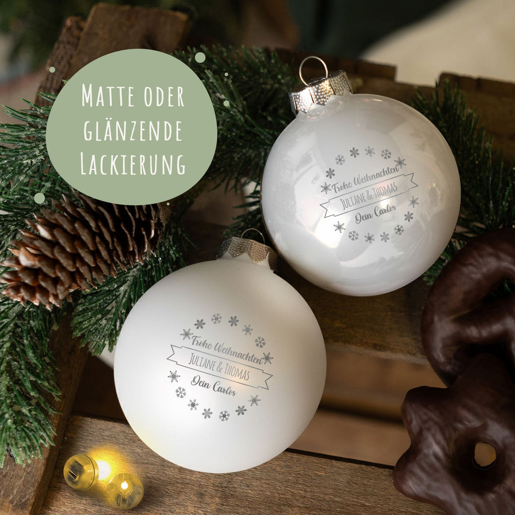 Gravierte Weihnachtskugel mit Wunschtext