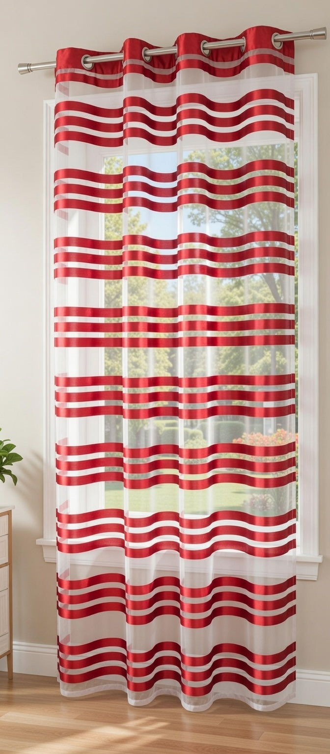 Ösen Schal »GÖTTINGEN« transparent Organza Gardine mit Querstreifen 89133