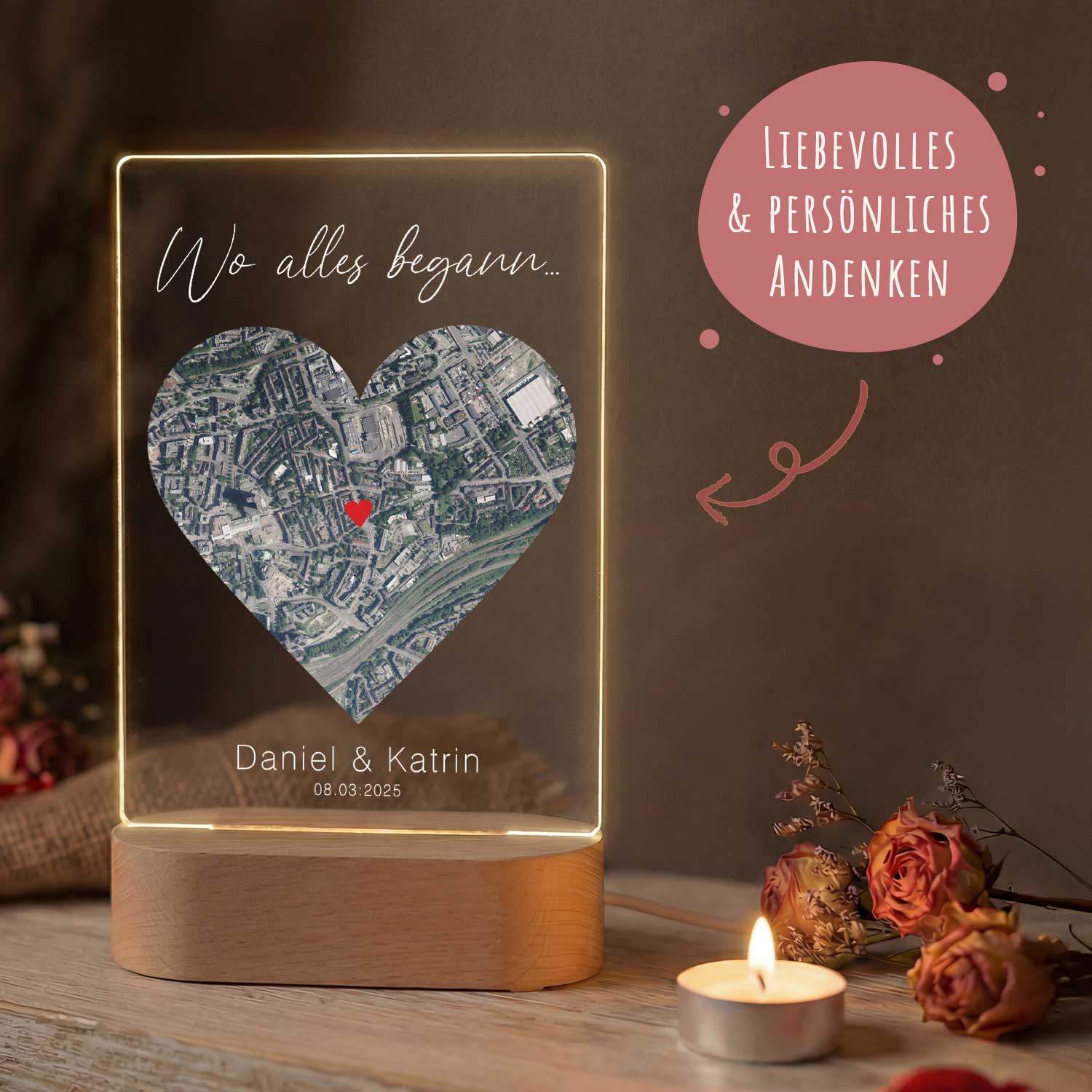 Personalisiertes Acrylglas mit dem Motiv "Wo alles begann"
