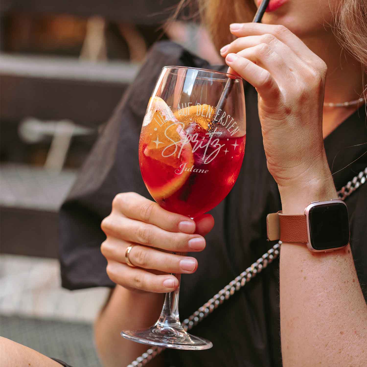 Leonardo Weinglas mit Gravur - "Liebe auf den ersten Spritz" mit Name