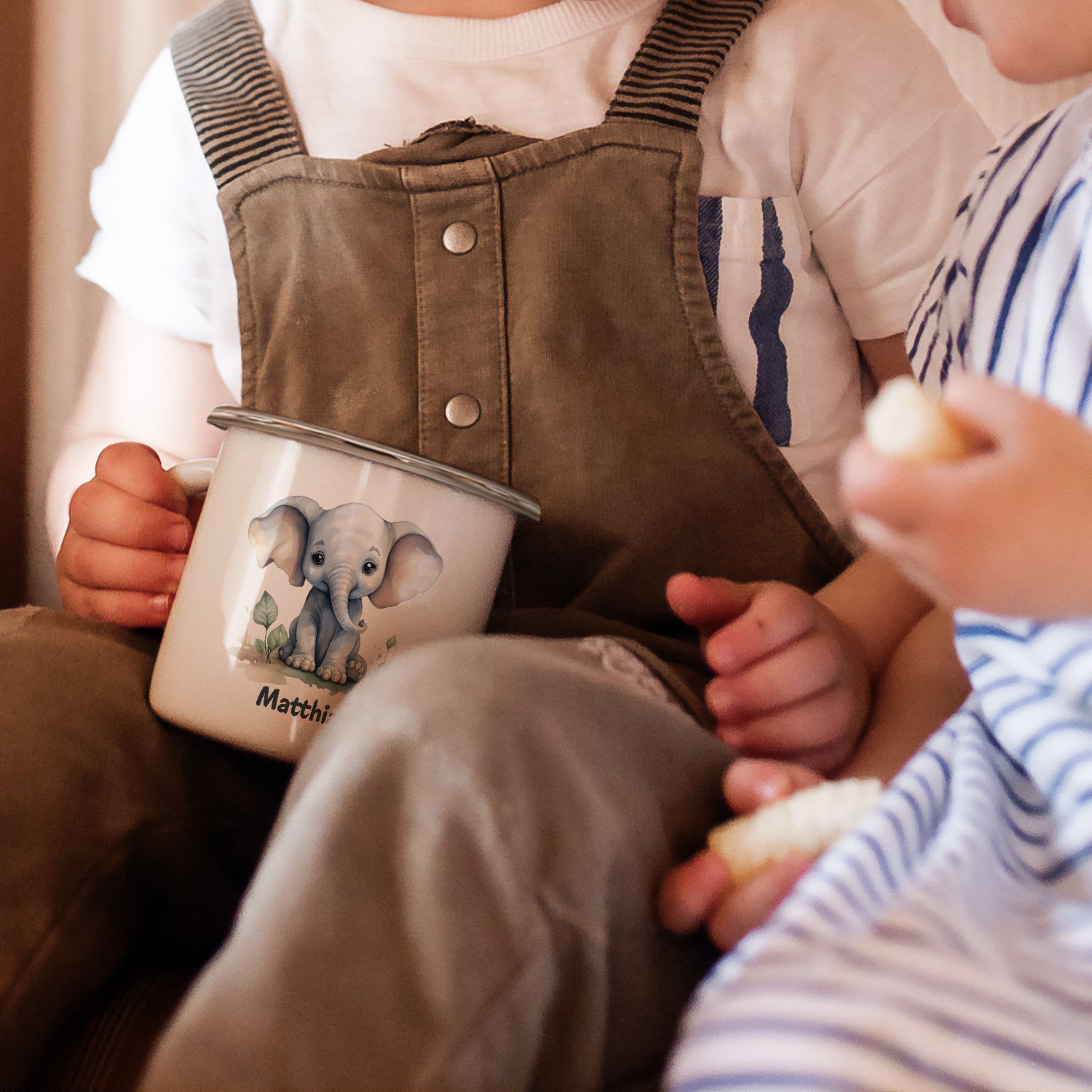 Emaille Tasse für Kinder - Tiere - Personalisiert mit Namen
