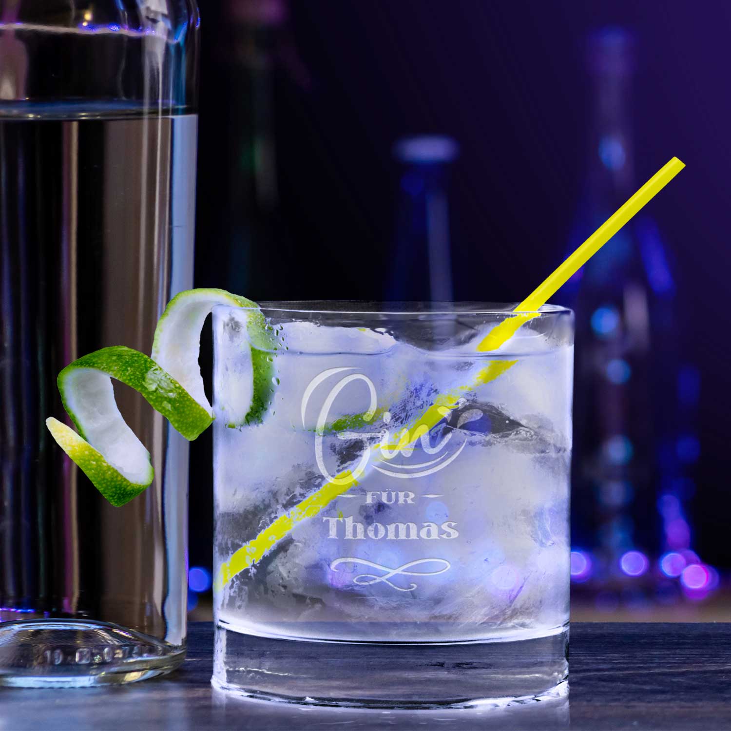 2er Set Montana GIN-Gläser "GIN für" mit Wunschnamen