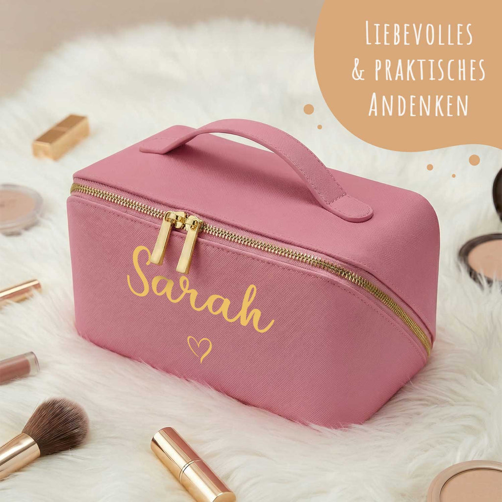 Personalisierte eckige Kosmetiktasche mit Name für Kosmetik & MakeUp