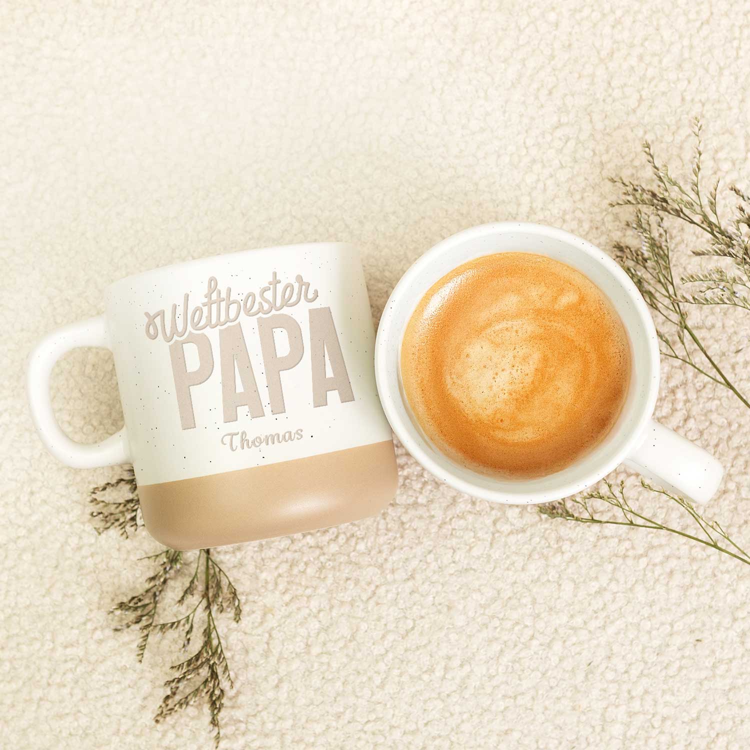 Gravierte Steingut Tasse - Weltbester Papa