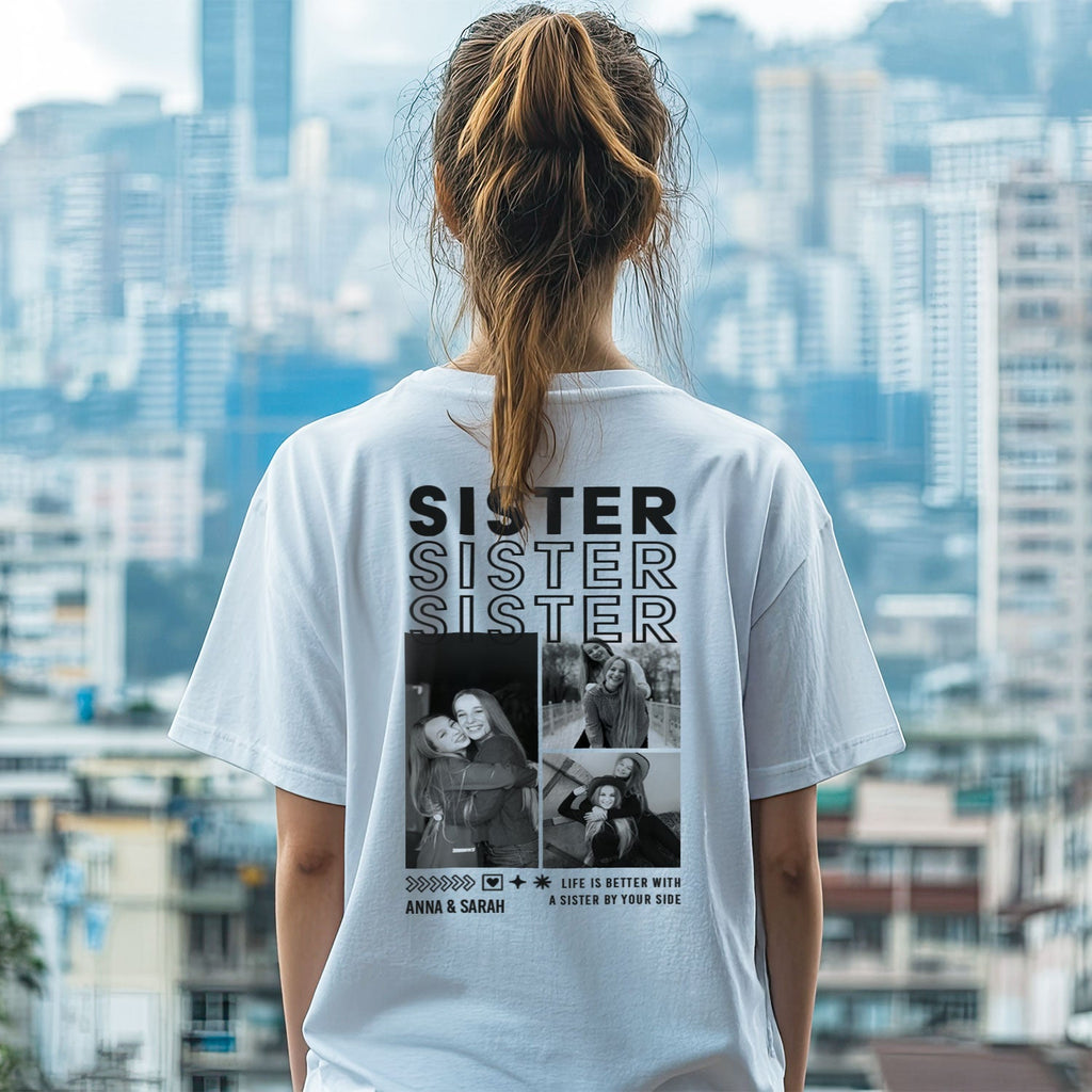 Personalisiertes Oversized T-Shirt - Sister