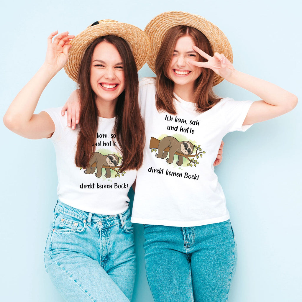 Bedrucktes T-Shirt für Damen - Ich kam sah kein Bock