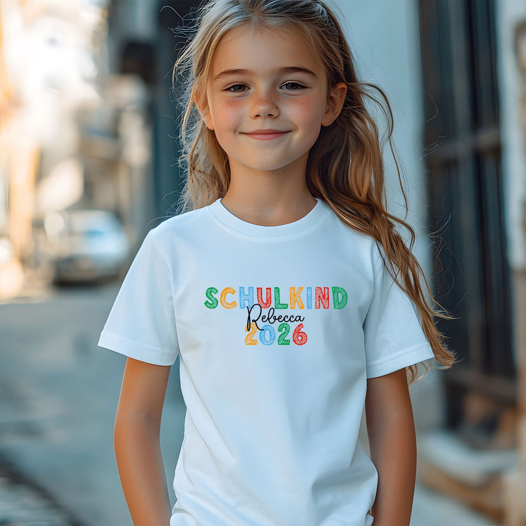 Bedrucktes T-Shirt für Kinder - Schulkind Kreide