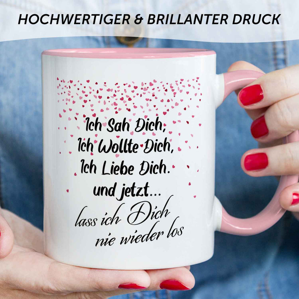 Bedruckte Tasse mit Spruch - Ich sah dich