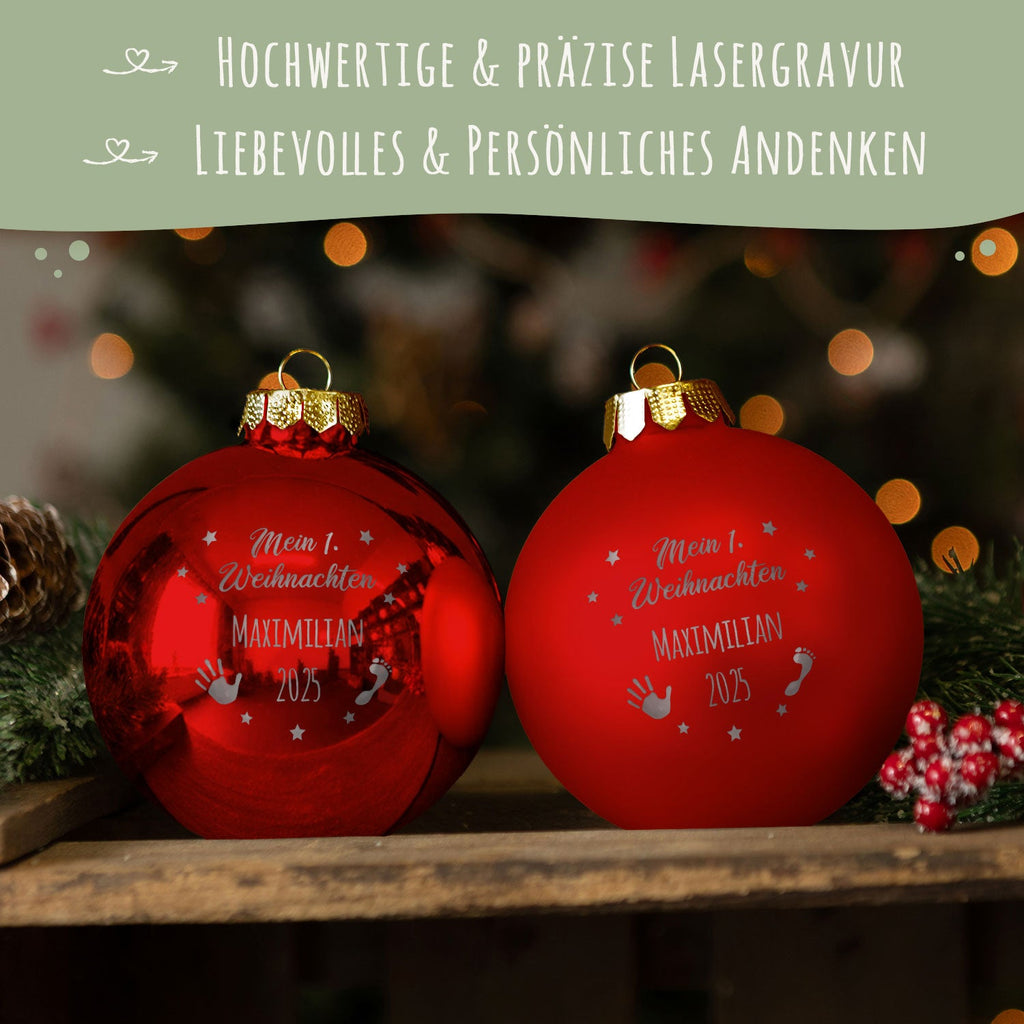 Gravierte Weihnachtskugel - Mein erstes Weihnachten