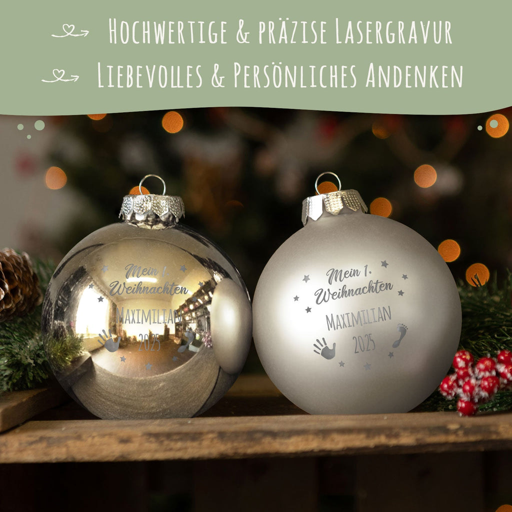 Gravierte Weihnachtskugel - Mein erstes Weihnachten