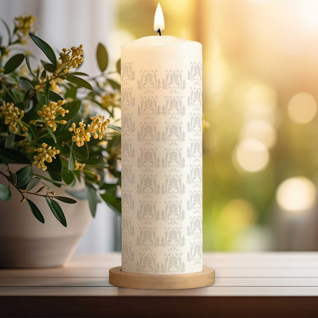 Große Kerze "Rosenkranz" - Trauerkerze mit Namen, Datum & Wunschtext