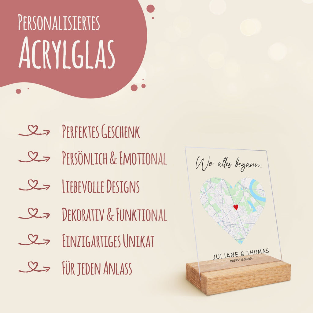 Personalisiertes Acrylglas mit dem Motiv "Wo alles begann"