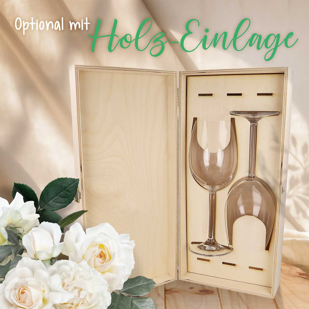 Leonardo Weingläser mit Gravur als Set - "Flower Wedding"