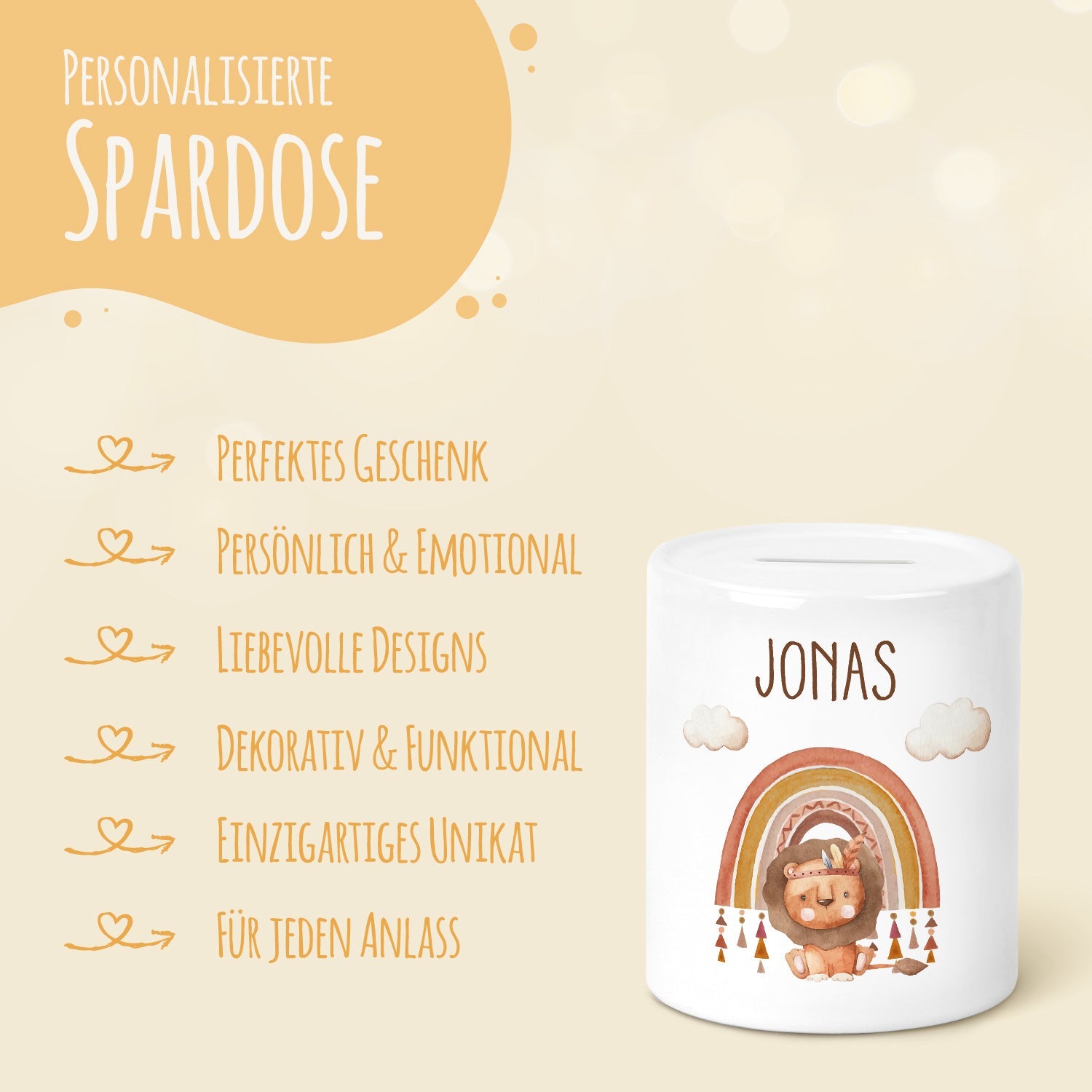 Spardose aus Keramik - Endlich Schulkind