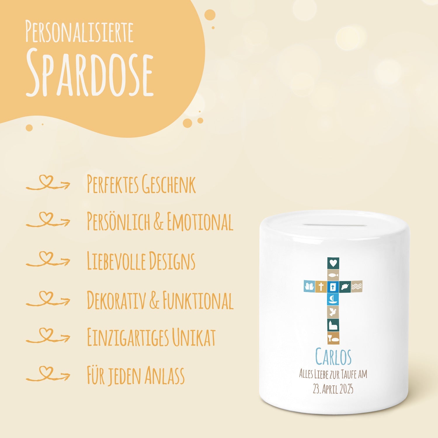 Spardose aus Keramik - Kommunion