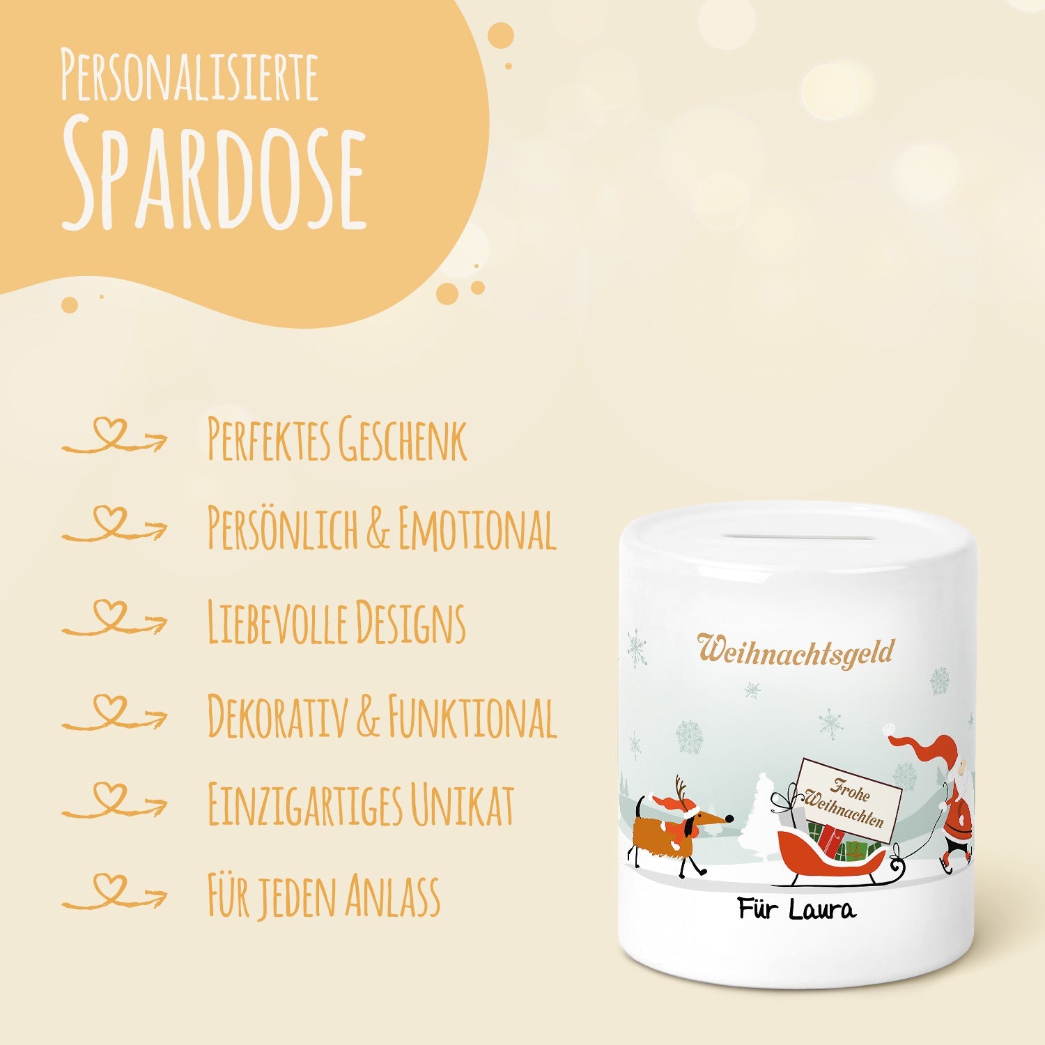 Spardose aus Keramik - Weihnachtsgeld