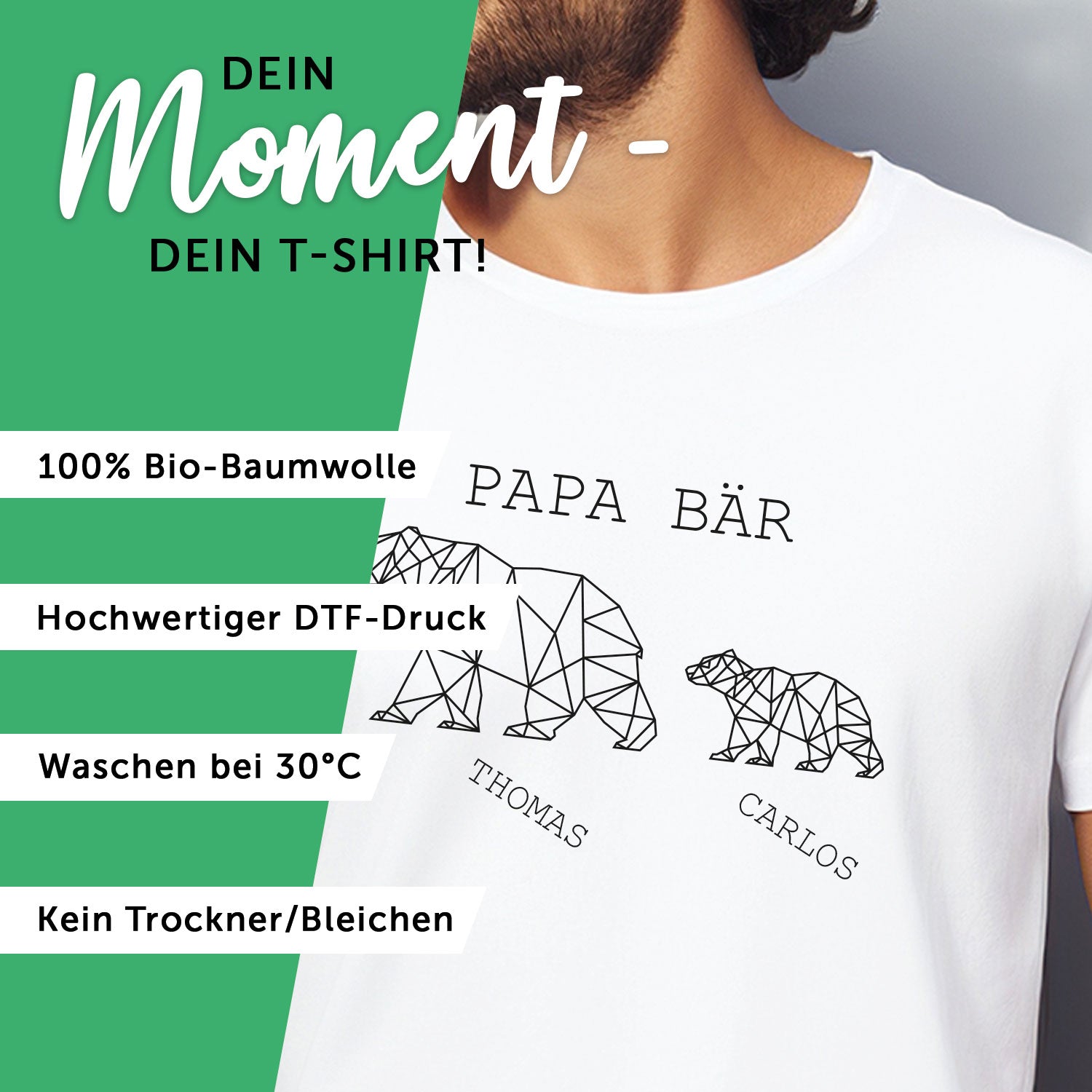 Personalisiertes T-Shirt für Herren - Papa Bär