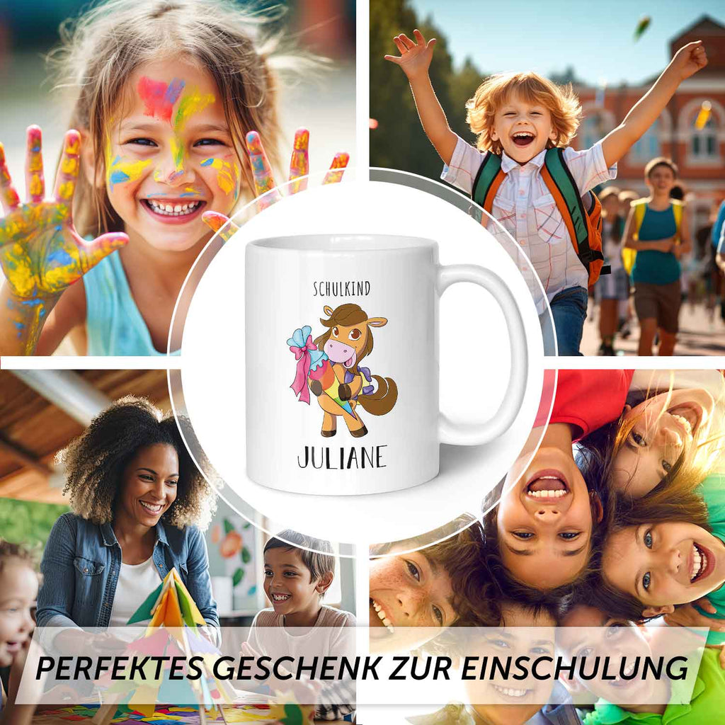 Bedruckte Tasse mit Motiv - Einschulung Pferd