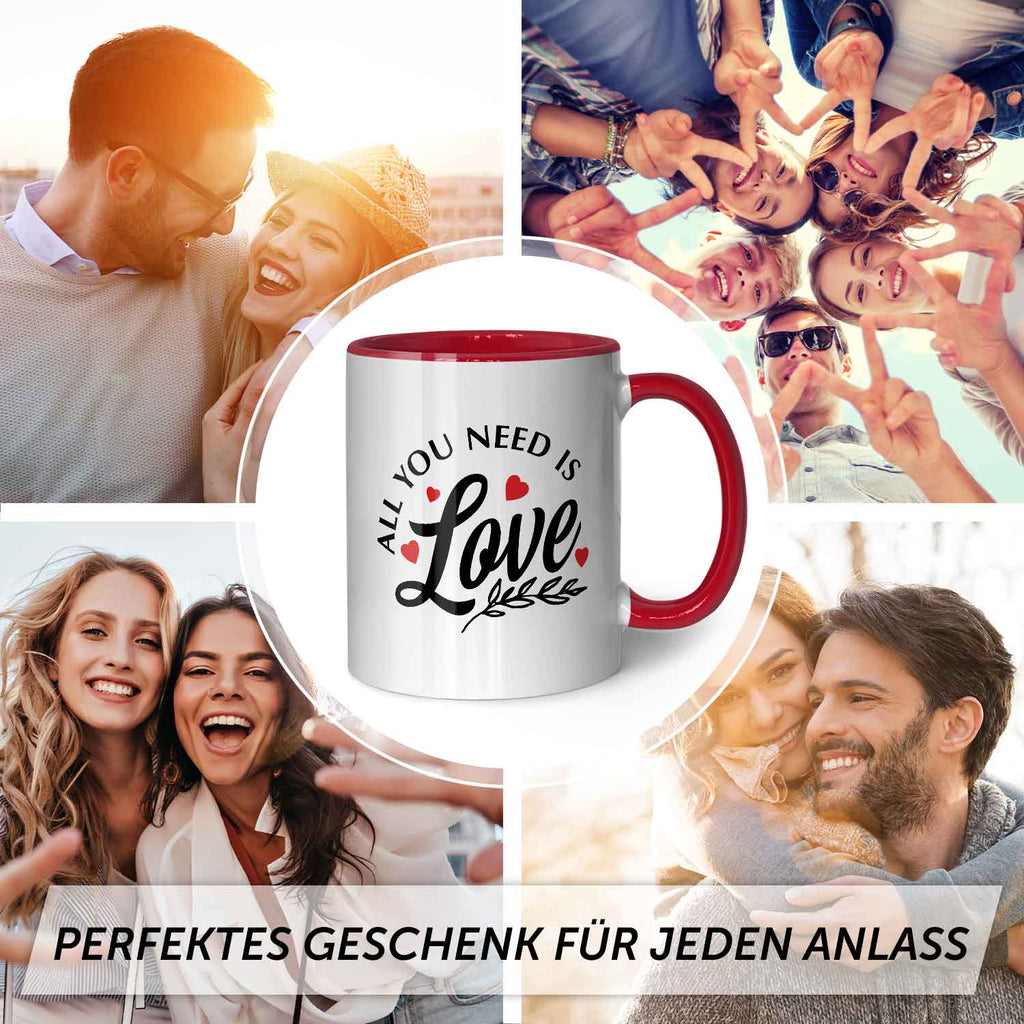 Bedruckte Tasse mit Spruch - All you need is love