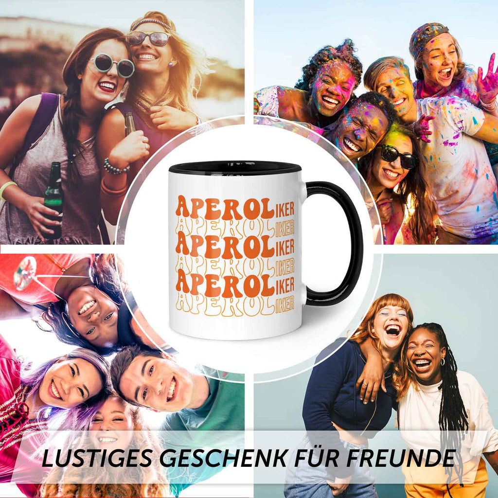 Bedruckte Tasse mit Aperol Spritz Motiv - Aperoliker - Aperol Geschenk für Frauen und Männer