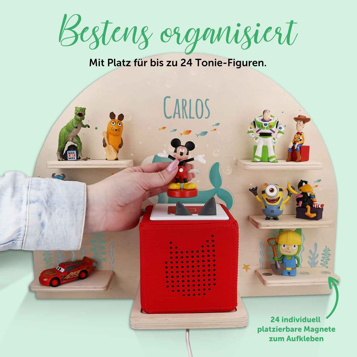 Toniebox Regal für Kinderzimmer - Wal - Personalisiert mit Namen