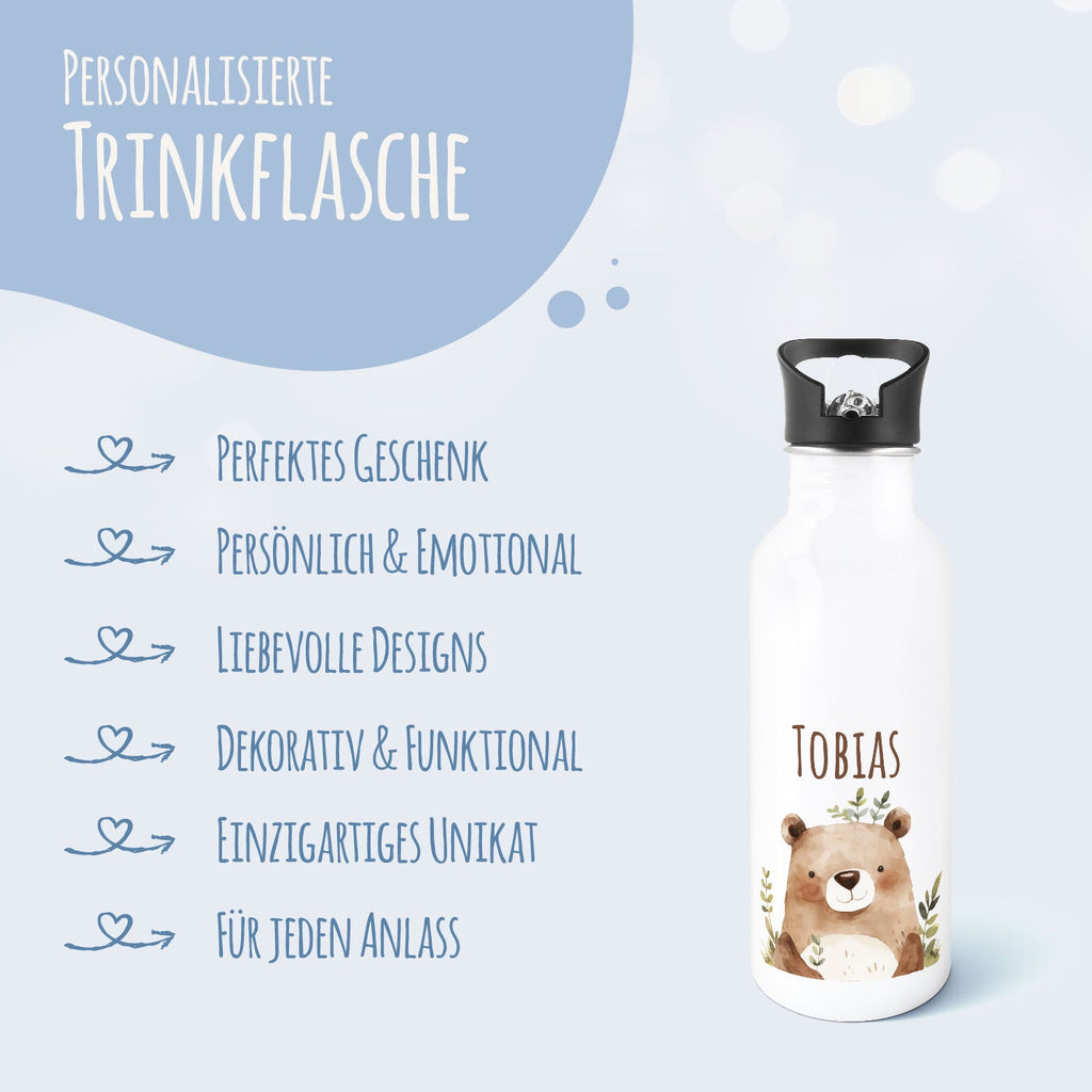 Bedruckte Trinkflasche aus Edelstahl - Bärenfreunde