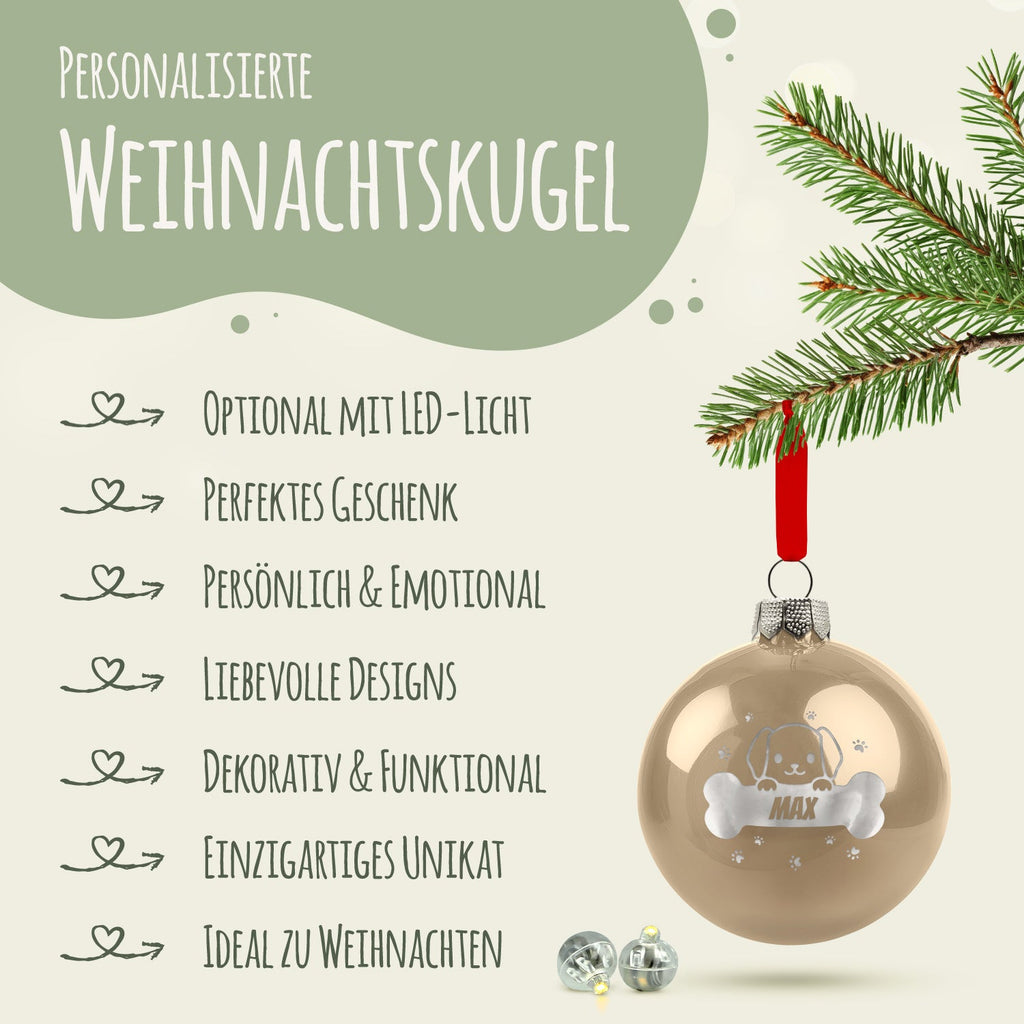 Gravierte Weihnachtskugel - Haustier - Hund & Katze
