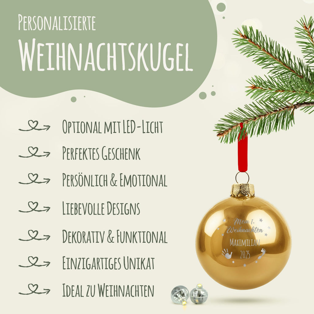 Gravierte Weihnachtskugel - Mein erstes Weihnachten