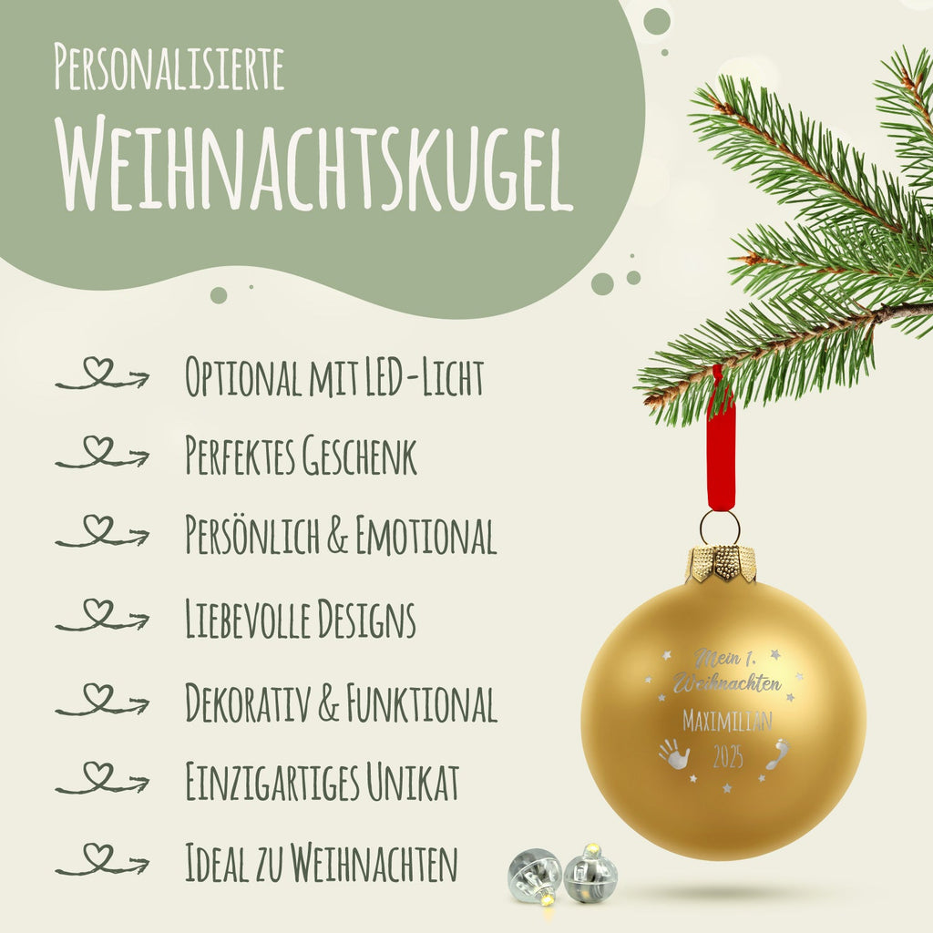 Gravierte Weihnachtskugel - Mein erstes Weihnachten