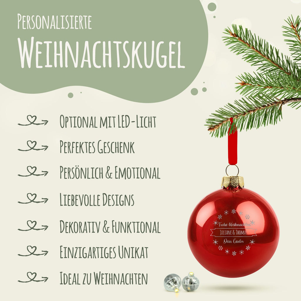 Gravierte Weihnachtskugel mit Wunschtext