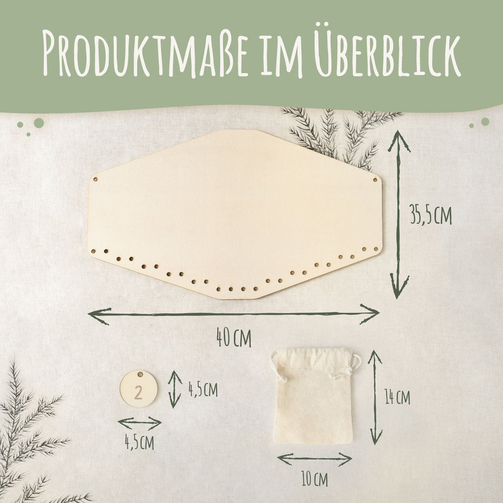 Personalisierter Adventskalender aus Holz mit Druckmotiv & Namen - Schlitten